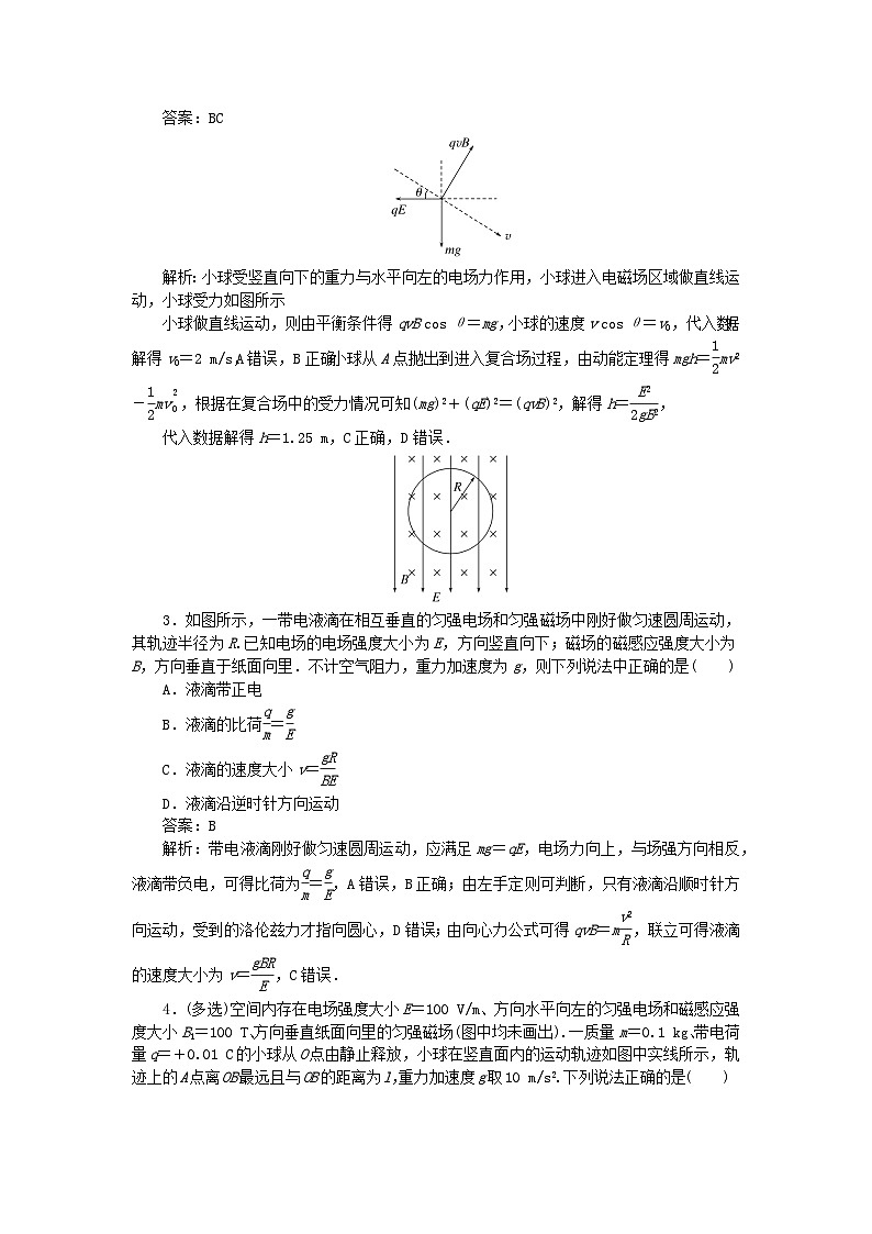 2025版高考物理一轮复习微专题小练习磁场专题67带电粒子在叠加场中的运动第2页