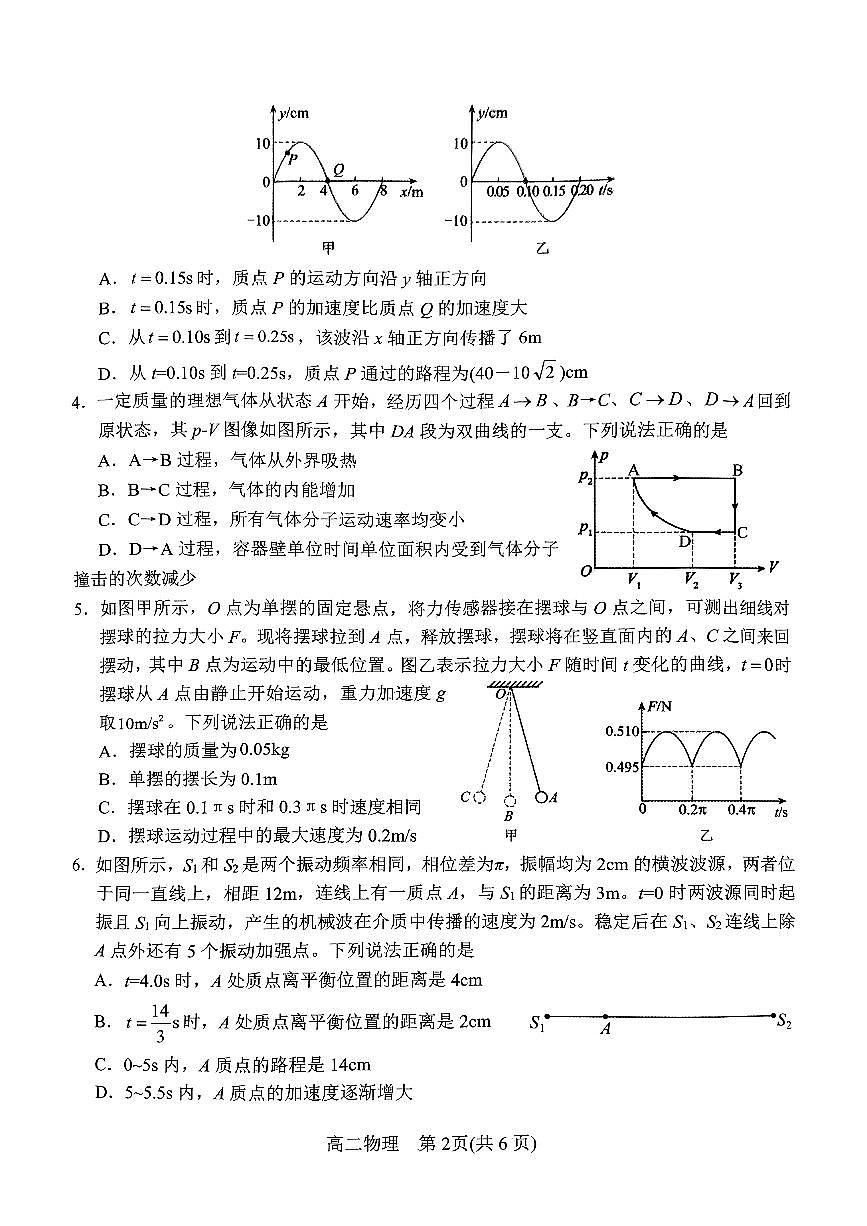 河南省南陽(yáng)市2023-2024學(xué)年高二下學(xué)期期終質(zhì)量評(píng)估物理試卷第2頁(yè)