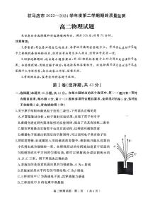 河南省驻马店市2023-2024学年高二下学期期终质量监测物理试题