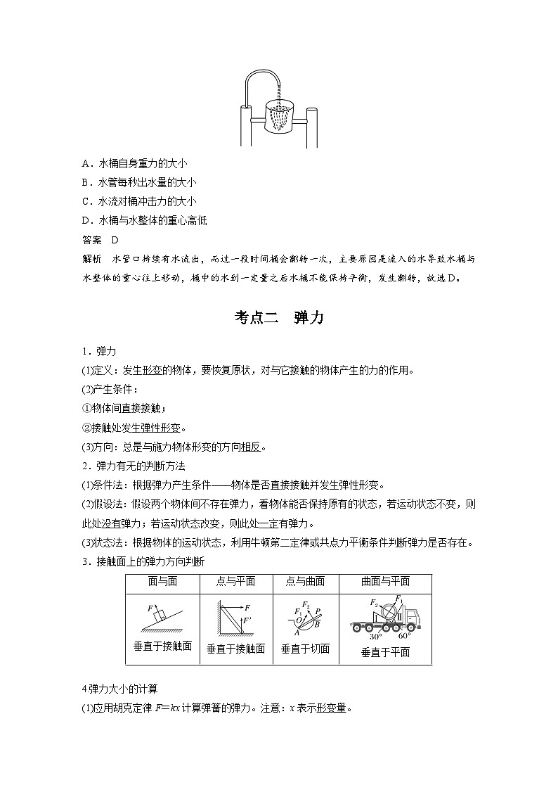 第二章 第1课时 重力 弹力 摩擦力(教师版)第3页