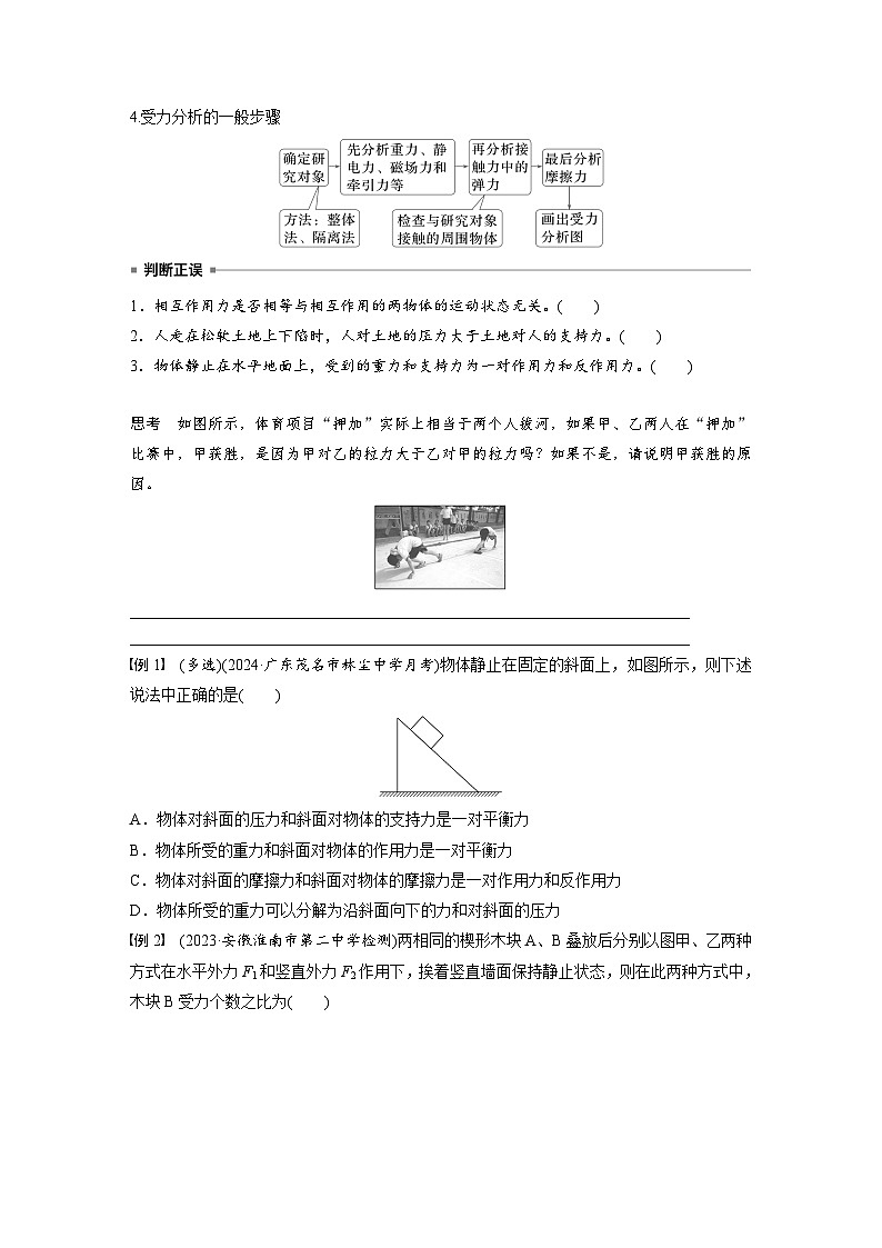2025年高考物理大一轮复习第二章 第三课时 牛顿第三定律 共点力的平衡(课件+讲义+练习)02