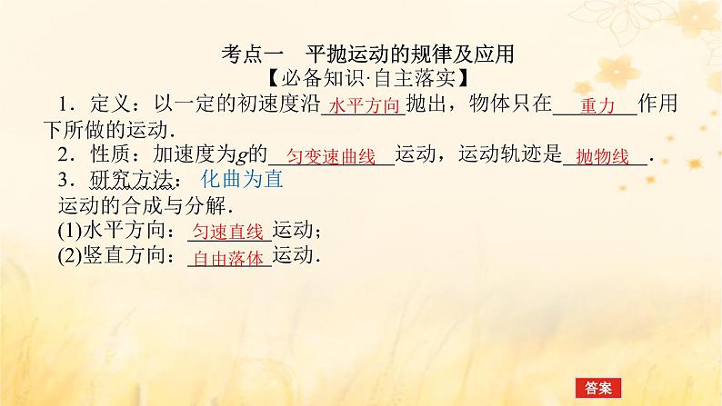 2025版高考物理全程一轮复习第四章曲线运动第二讲抛体运动课件第5页