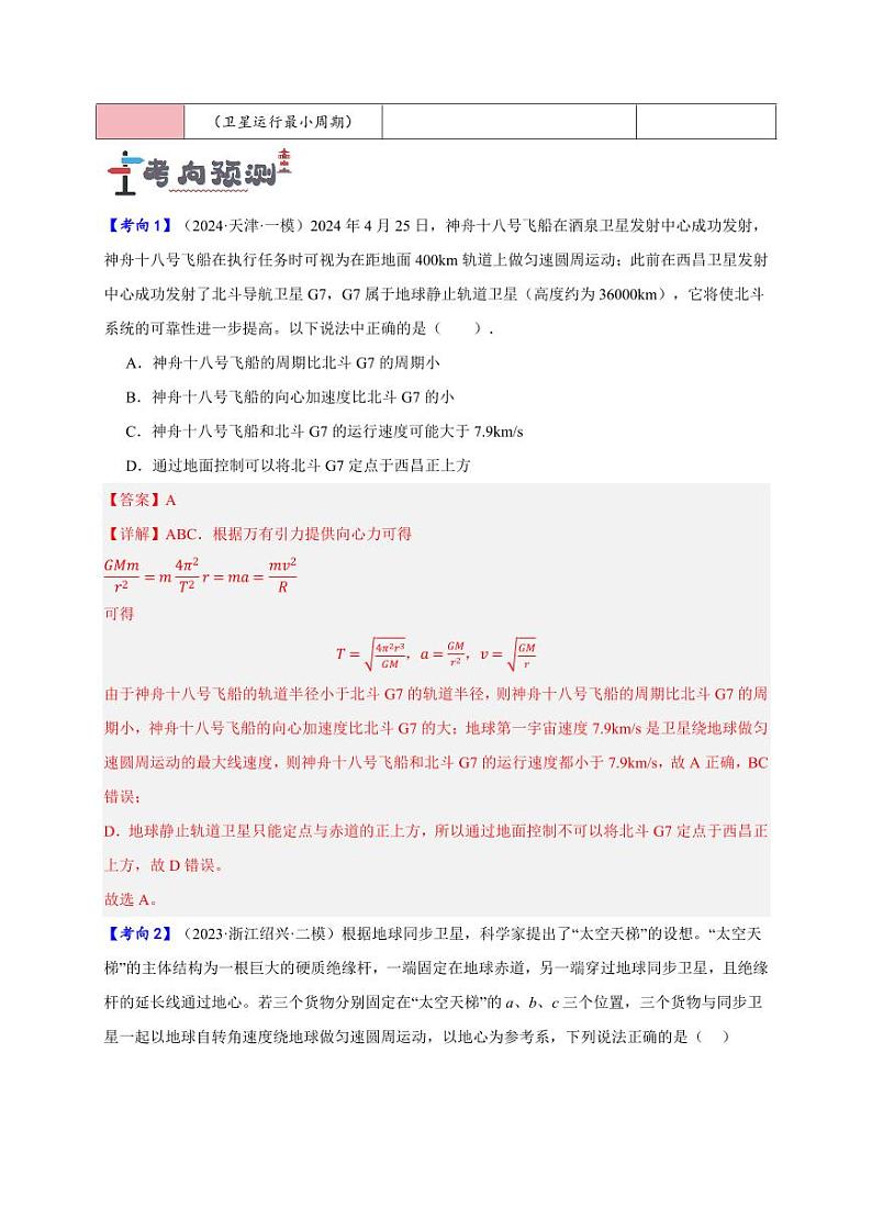 第16讲 宇宙航行(教师版) 备战2025年高考物理一轮复习讲义(新高考通用)第3页
