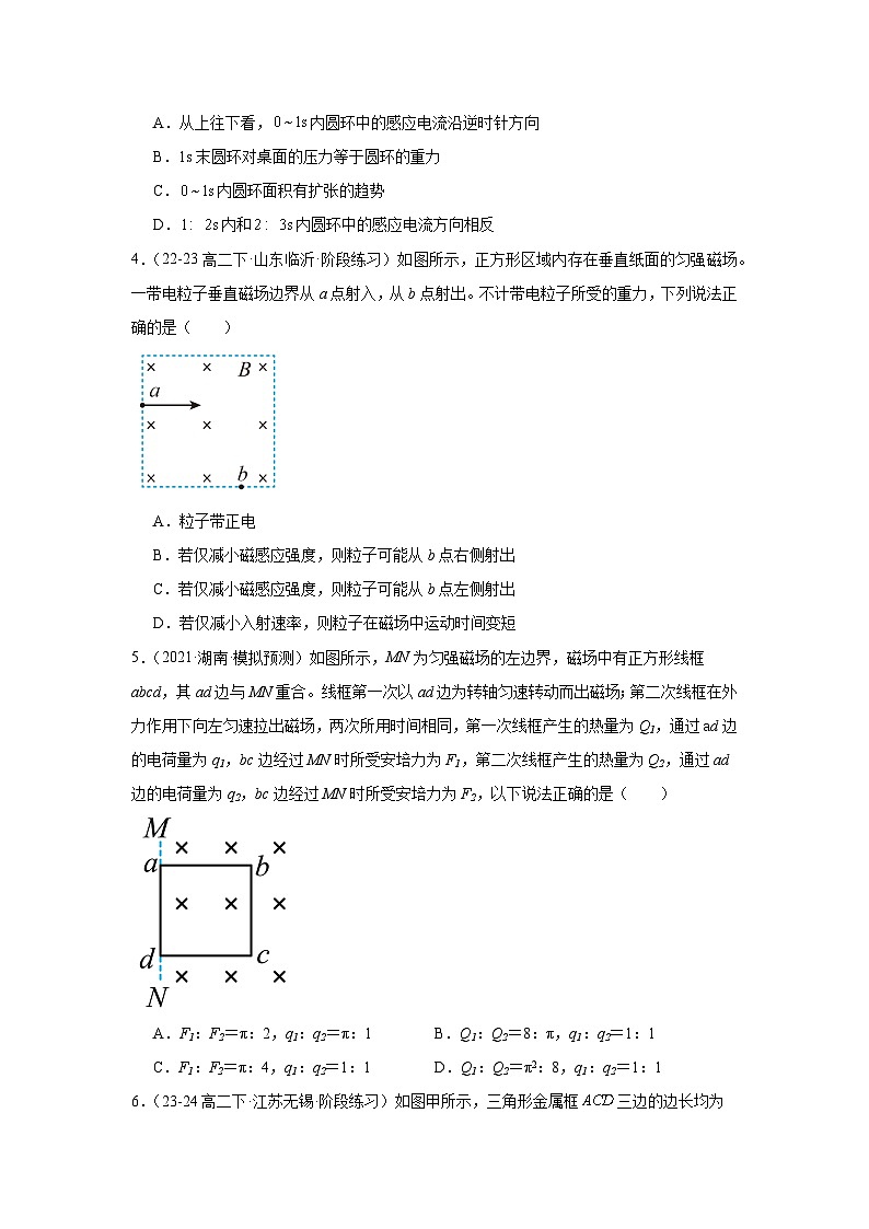 人教版(2019)高中物理选择性必修二月考测试卷(一)(学生)第2页