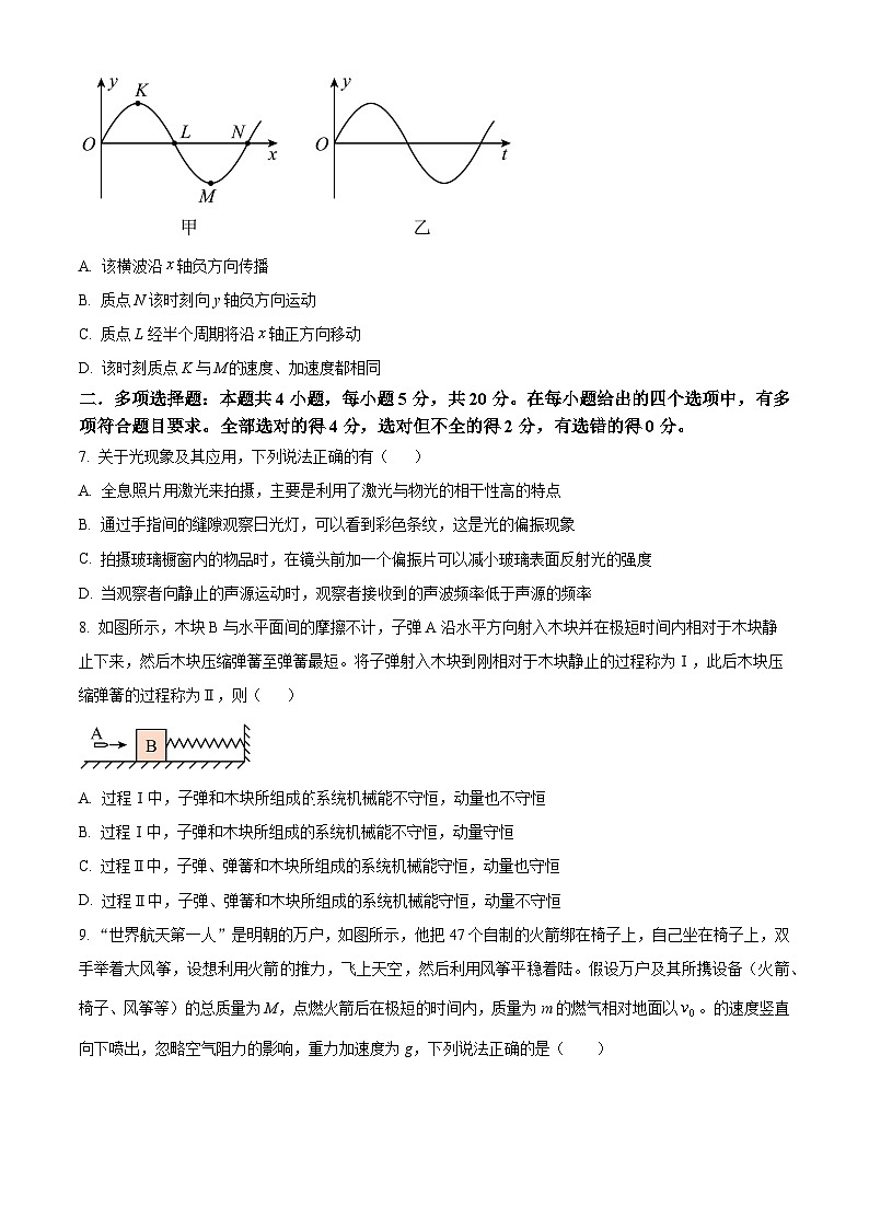 甘肃省兰州市教育局第四片区2023-2024学年高二下学期期中考试物理试卷(原卷版)03