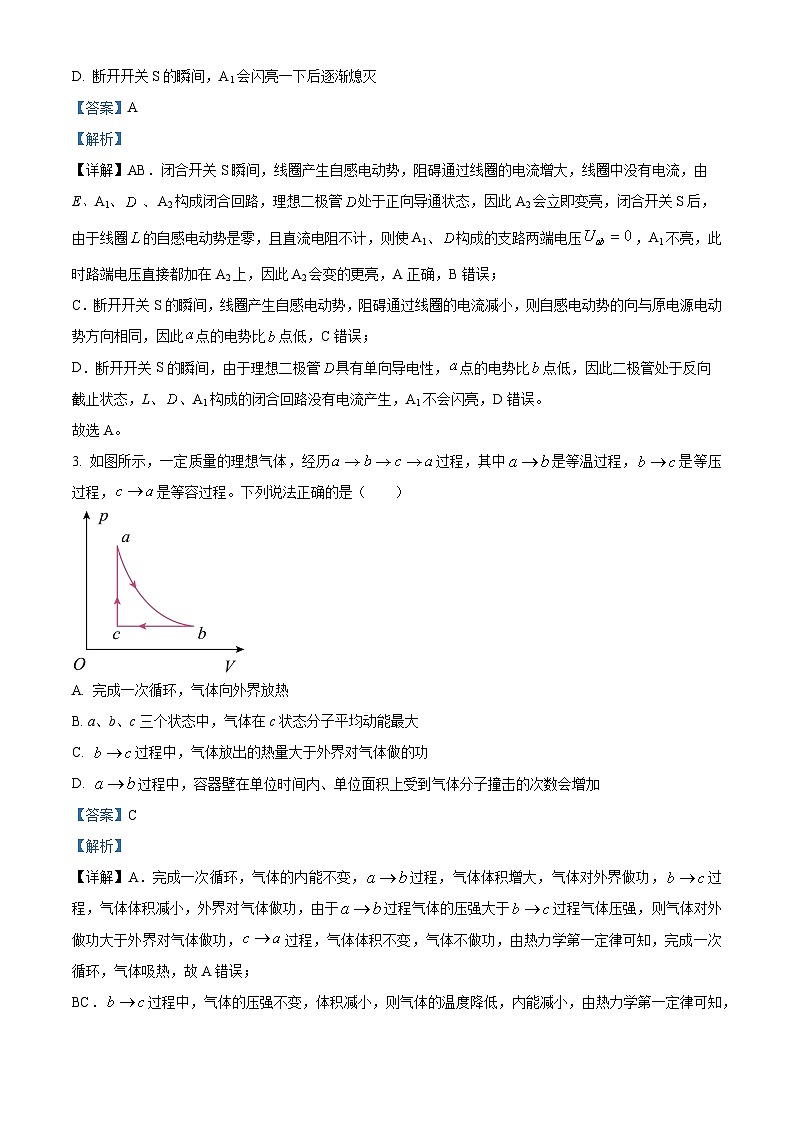 重庆市育才中学2023-2024学年高二下学期期末物理复习试卷(Word版附解析)02