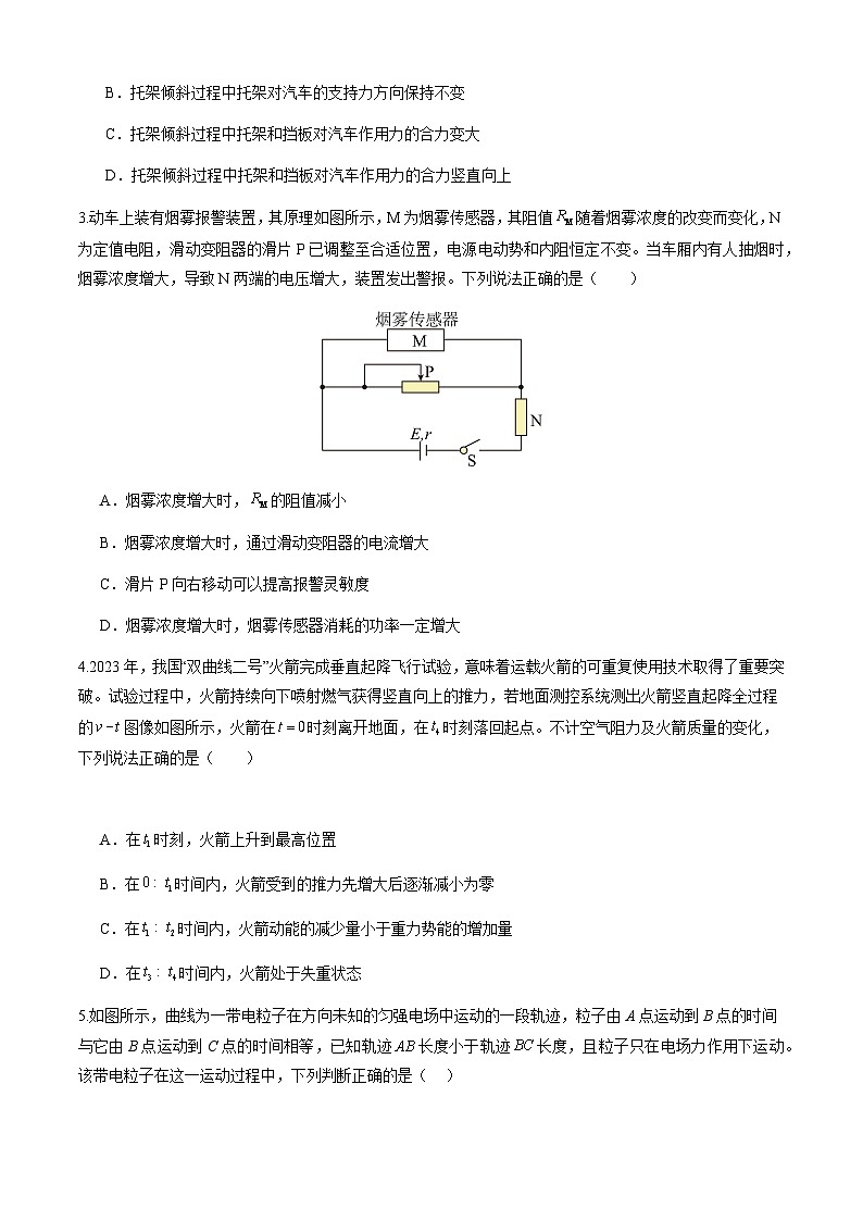 【开学考】2024秋高三上册开学物理摸底考试 物理2025届新高三上册开学摸底考试卷(天津专用)02