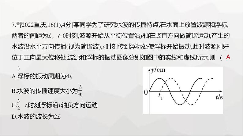 广东版高考物理复习专题八机械振动与机械波练习课件07