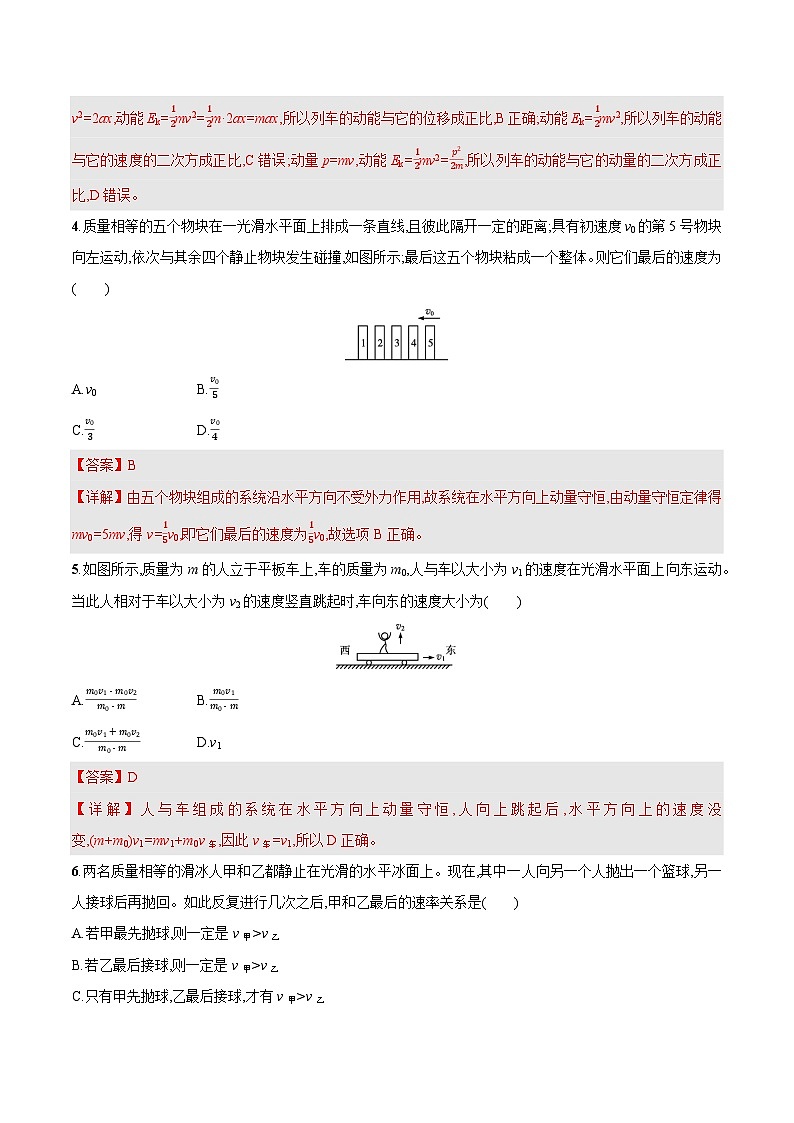 人教版(2019)高中物理选择性必修第一册 第一章《动量守恒定律》单元测试(原卷+解析卷)02
