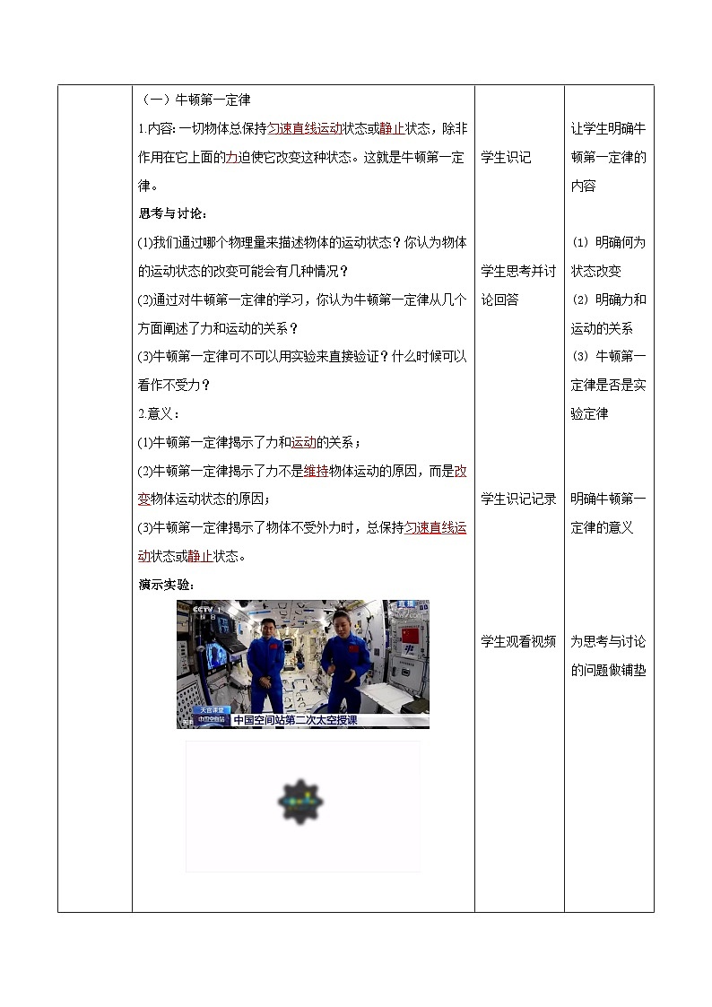 人教版（2019）高中物理必修第一冊 4.1《牛頓第一定律》教案第3頁