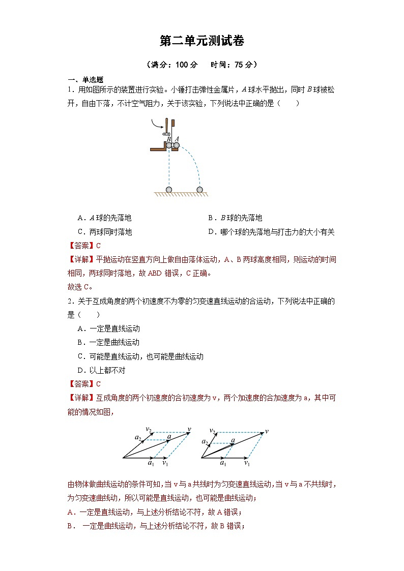 鲁科版(2019)高中物理选择性必修第二册 第二章 单元测试(解析卷)第1页