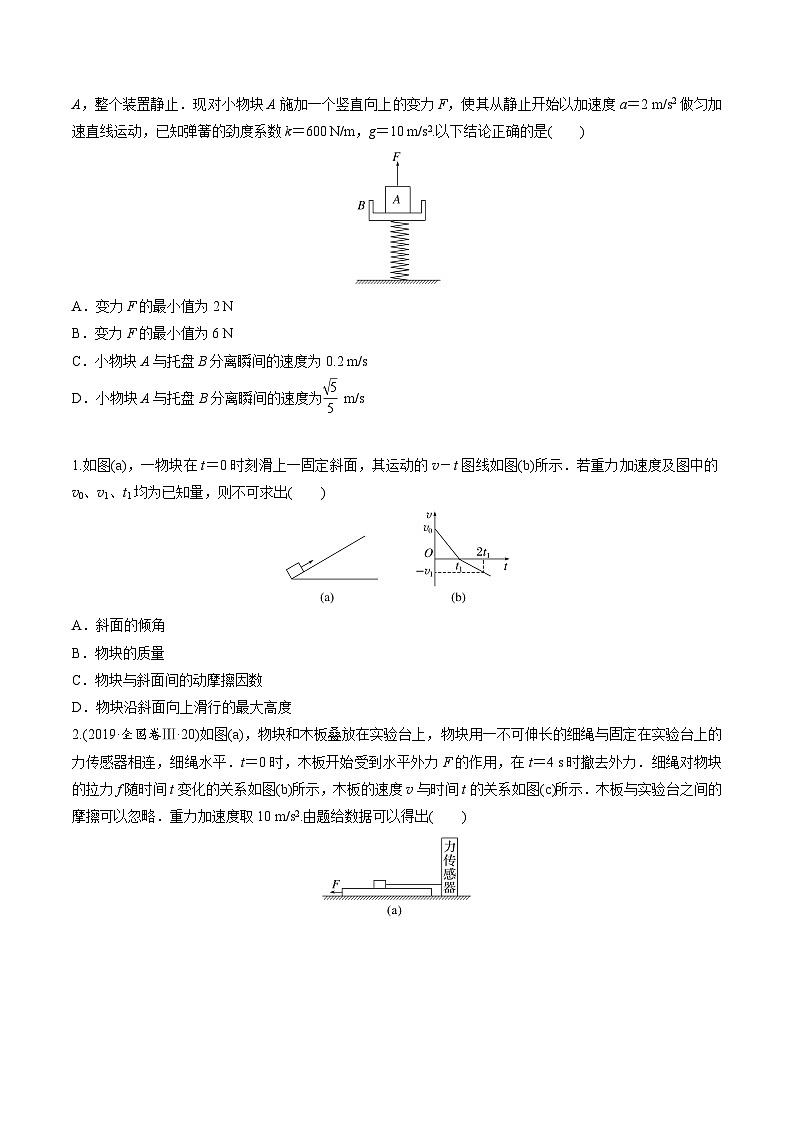 高考物理一轮复习小题多维练(全国通用)第09练动力学图像、临界和极值问题(原卷版+解析)第2页
