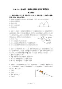 江蘇省南京六校聯(lián)合體2024-2025學(xué)年高三上學(xué)期學(xué)情調(diào)研測(cè)試物理試卷
