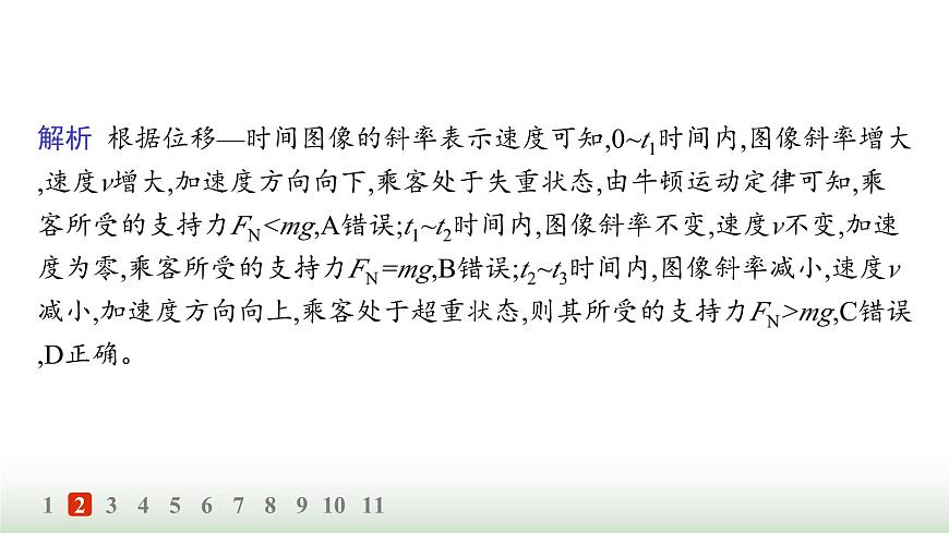 人教版高中物理必修第一冊(cè)第4章運(yùn)動(dòng)和力的關(guān)系分層作業(yè)29超重和失重課件第5頁(yè)