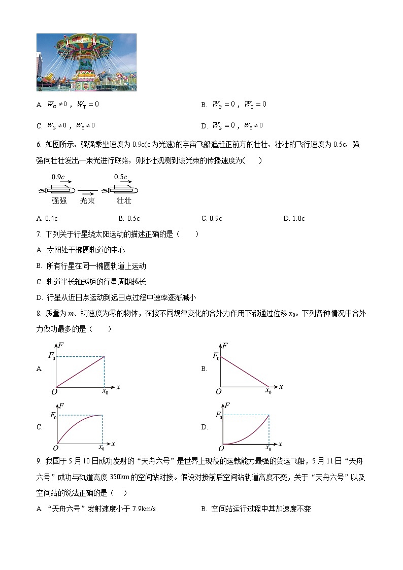 上海市南汇中学2023-2024学年高一下学期期末考试物理试题(原卷版)第2页