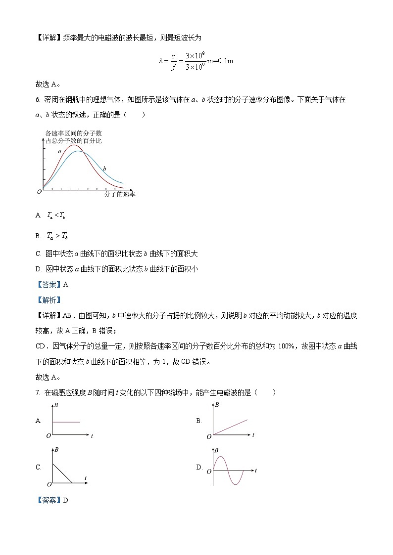 江苏省淮安市淮安区2023-2024学年高二下学期期中考试物理试题 (原卷版+解析版)03