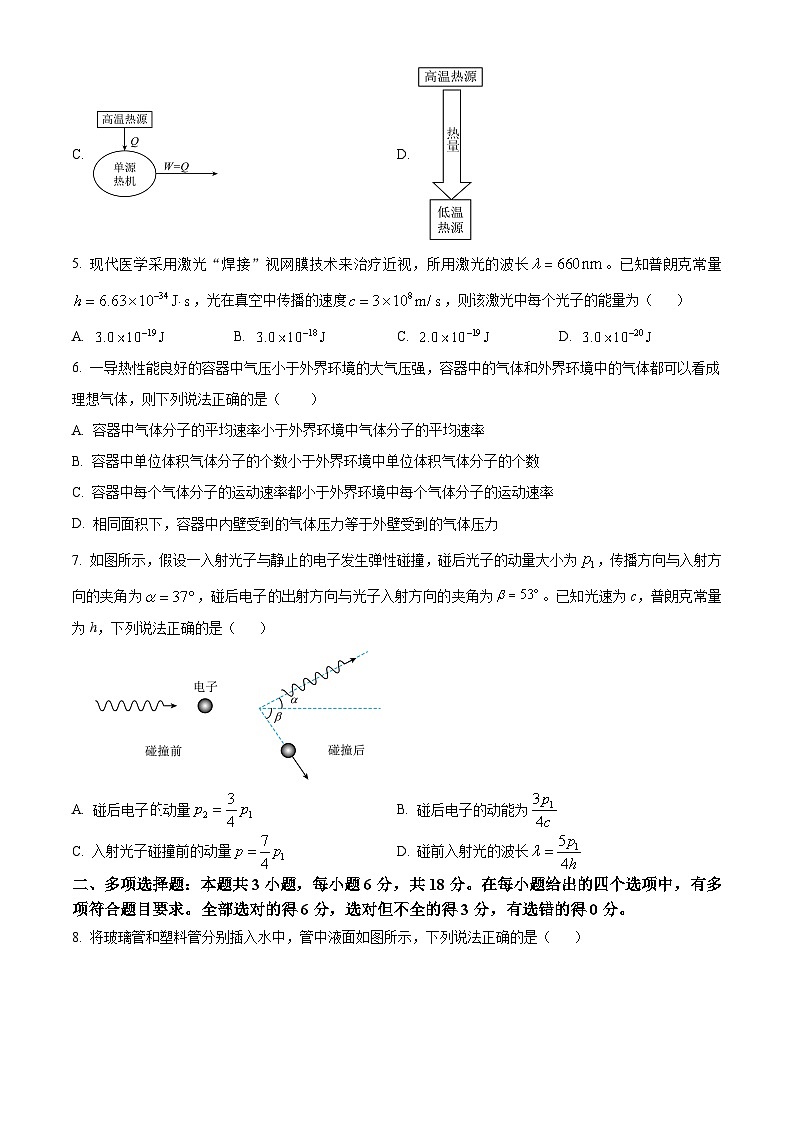 吉林省松原市2023-2024學(xué)年高二下學(xué)期期末測(cè)試物理試卷（原卷版）第2頁(yè)