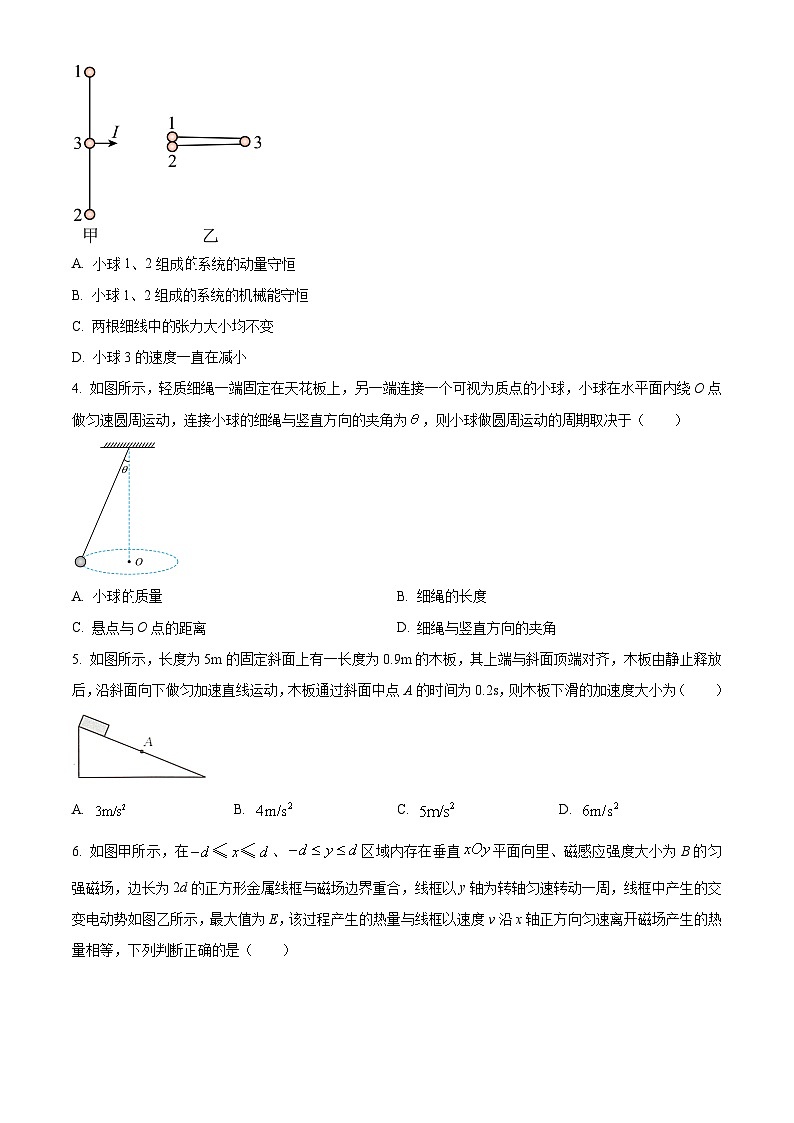湖南省部分学校2024-2025学年高三上学期8月联考物理试题(原卷版)第2页