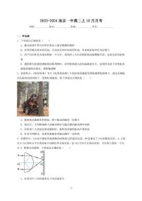 江苏省南京市第一中学2023-2024学年高二上学期10月月考物理试题