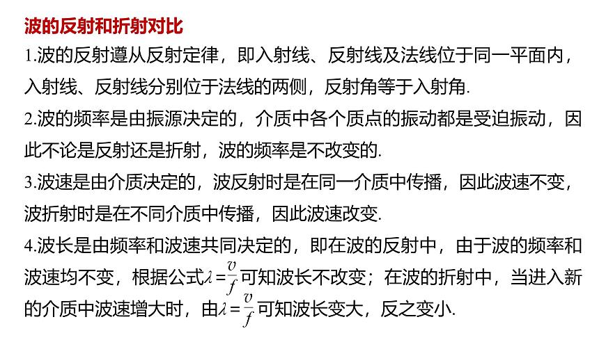 滬科版2020上海高二物理選修一 3.3機(jī)械波的反射和折射(課件)第6頁