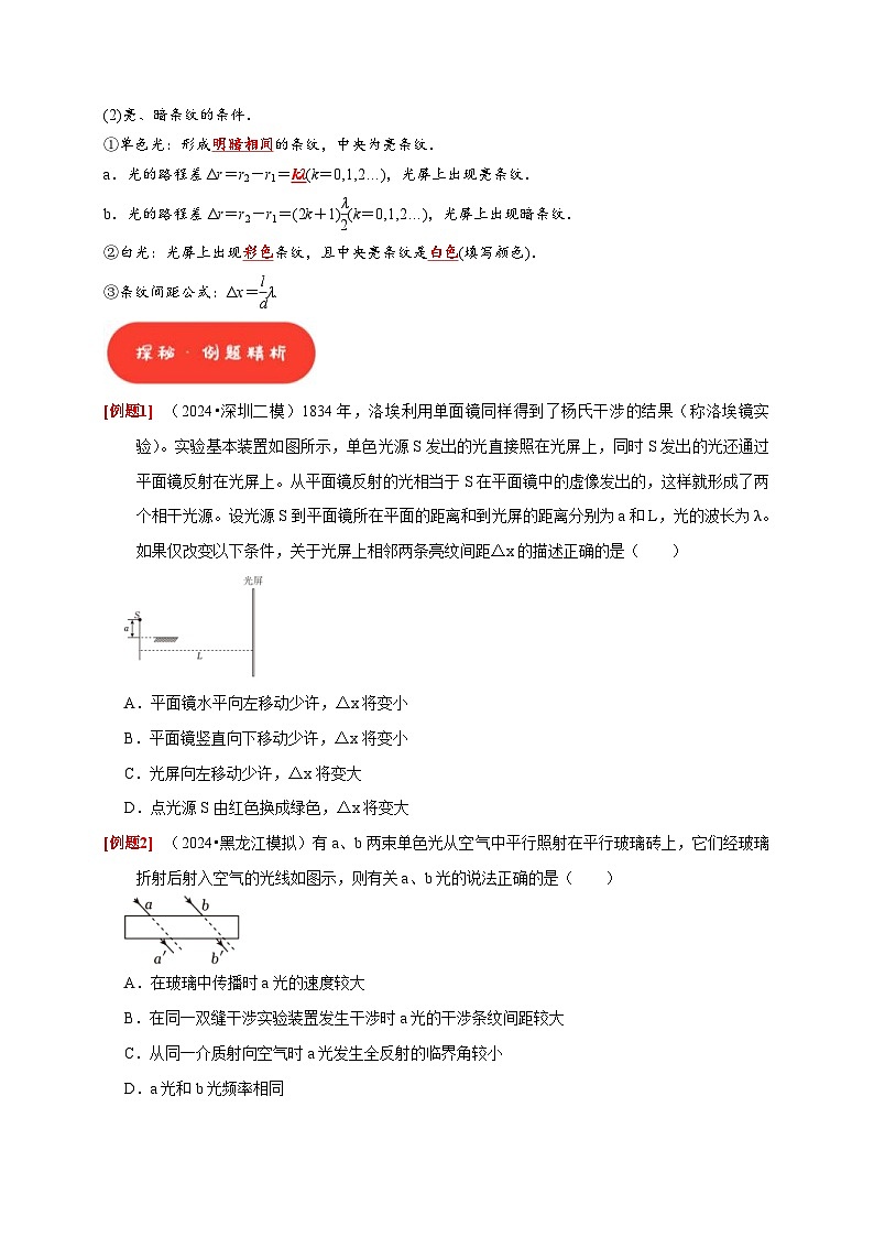 高考物理一轮复习考点精讲精练第30讲 光的干涉、衍射和偏振(原卷版)第2页