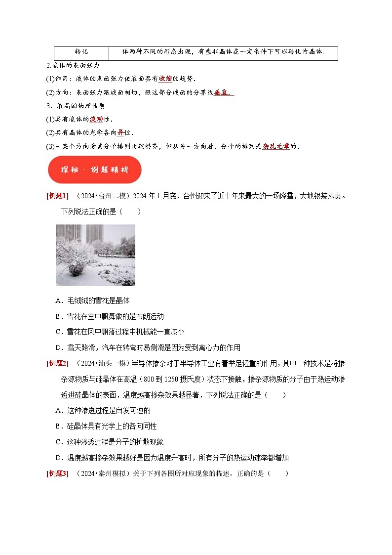 高考物理一轮复习考点精讲精练第32讲 固体、液体与气体(原卷版)第2页