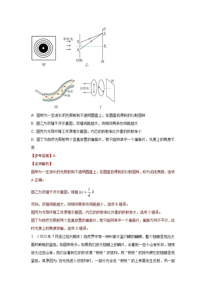 高考物理二轮复习专项训练模型74光的干涉、衍射、偏振模型(2份打包,原卷版+解析版)03