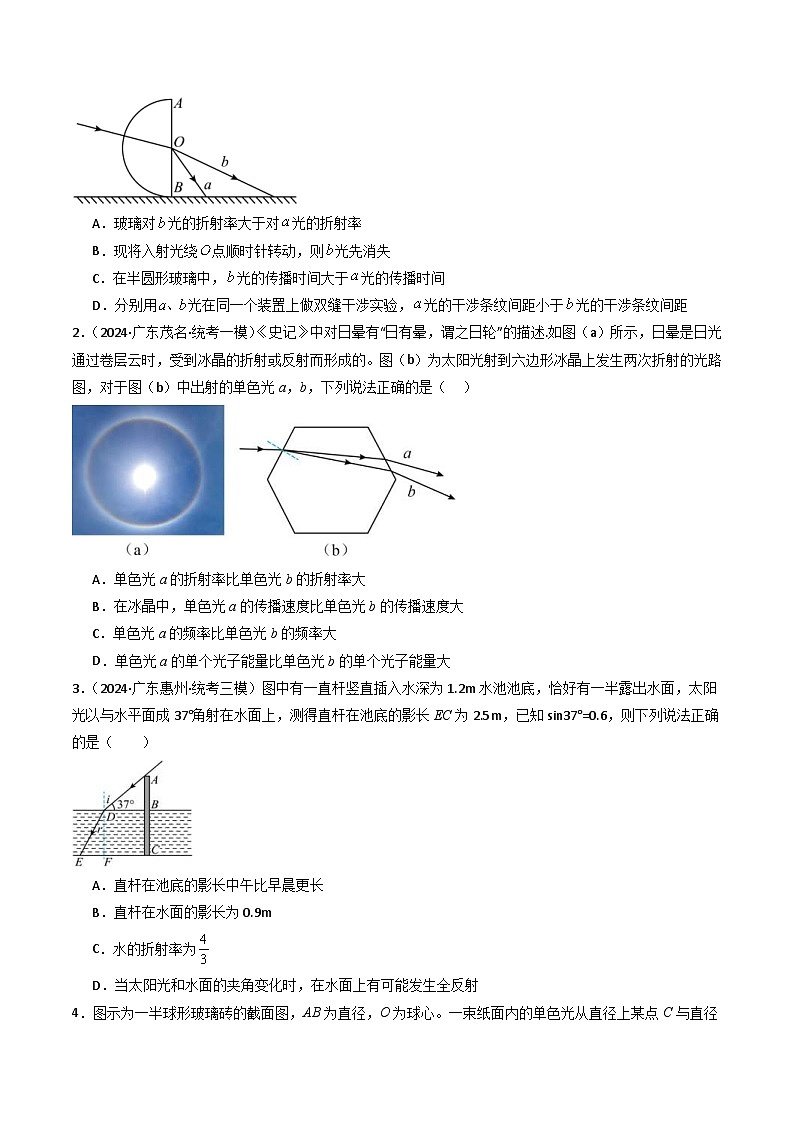 新高考物理二轮复习重难点专练热点14 光学中的常见模型(原卷版)第3页