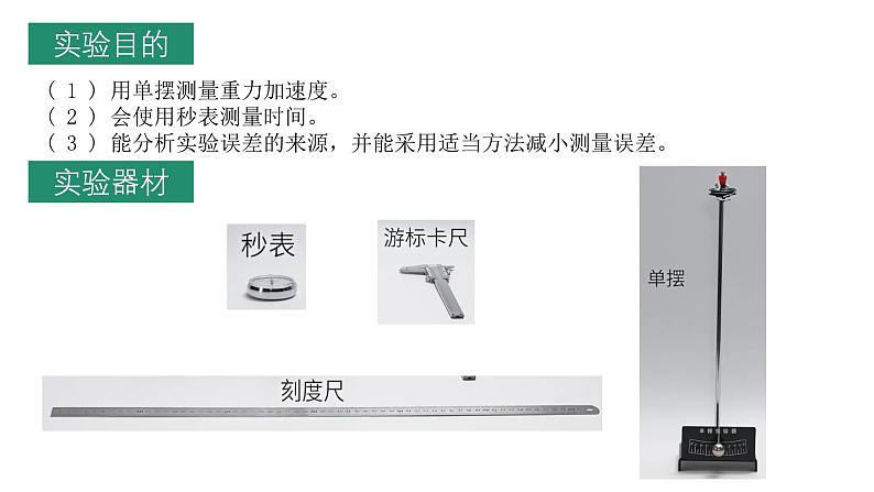 鲁科版2019高二物理选修一 2.4科学测量:用单摆测重力加速度 课件03