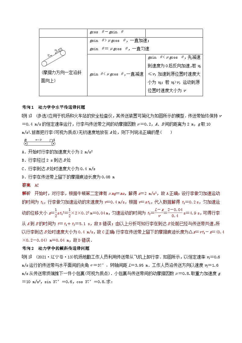 新高考物理一轮专题复习与训练五 传送带模型和“滑块—木板”模型(教师版)第2页