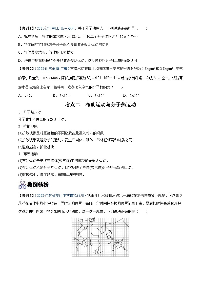 新高考物理一轮复习重难点练习专题33 分子动理论 内能(原卷版)第2页