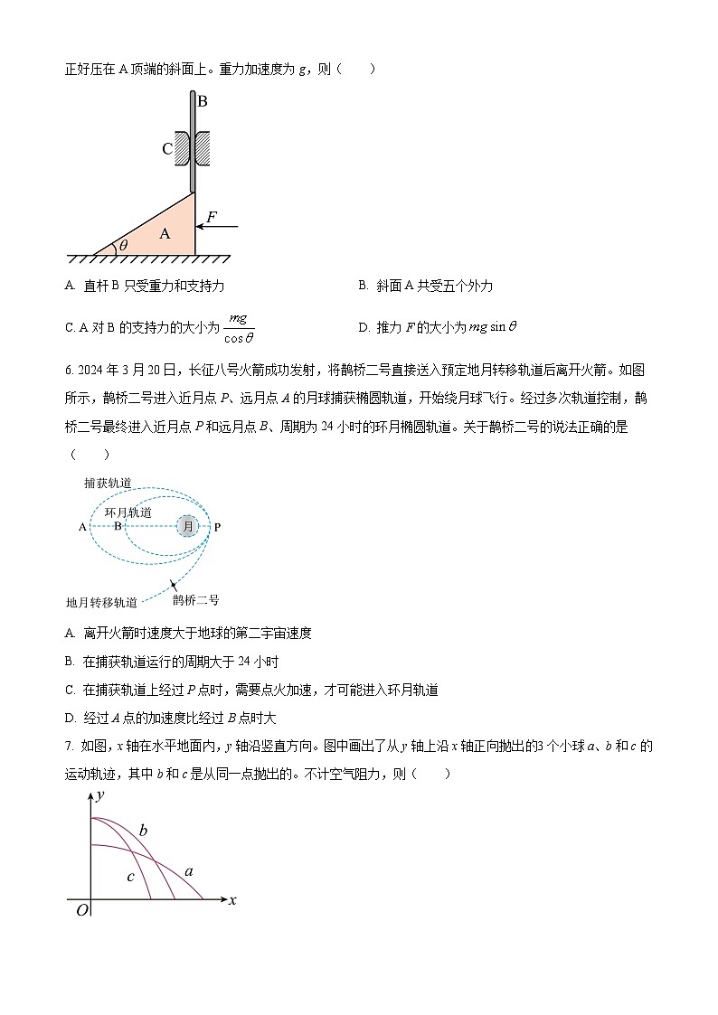 县四川省泸县第五中学2024-2025学年高三上学期开学物理试题(原卷版)第2页