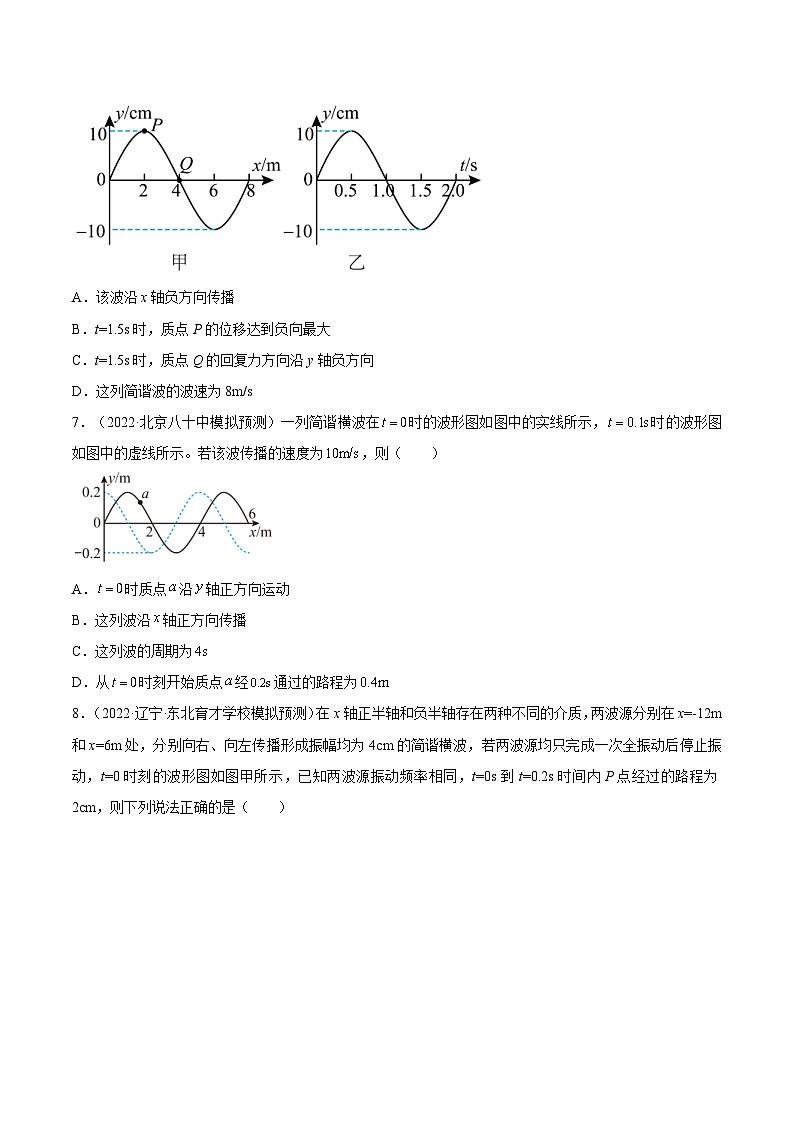 新高考物理一轮复习单元检测专题10 机械振动与机械波(原卷版)第3页