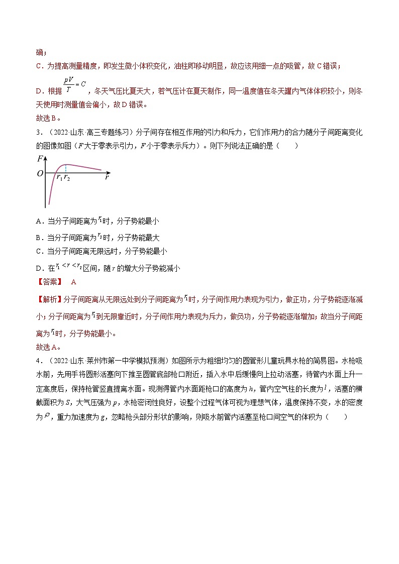 新高考物理一轮复习单元检测专题15 热学(解析版)第2页