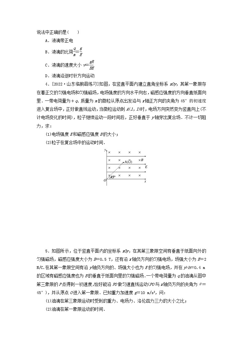 新高考物理一轮复习考点巩固练习专题67带电粒子在叠加场中的运动(含解析)第2页
