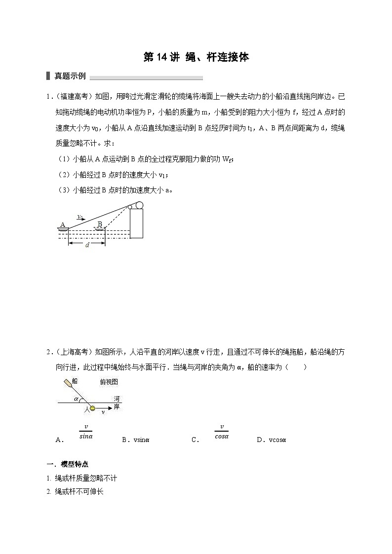 新高考物理一轮复习考点精讲精练第14讲 绳 杆连接体(2份打包,原卷版+解析版)01