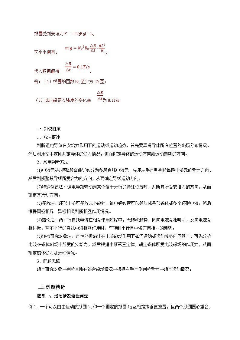 新高考物理一轮复习考点精讲精练第75讲 安培力作用下的运动(2份打包,原卷版+解析版)02