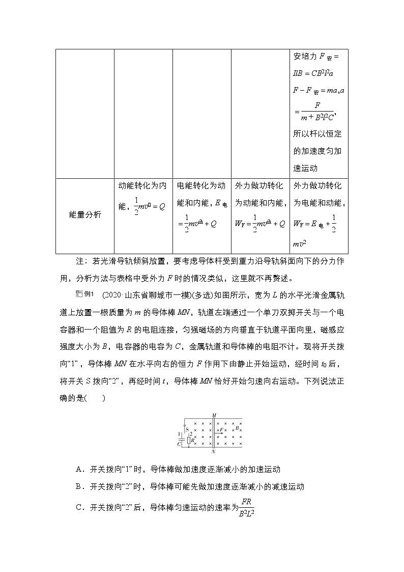 新高考物理一轮复习教案第10章热点专题系列(六)电磁感应中的“杆和导轨”模型(含解析)02