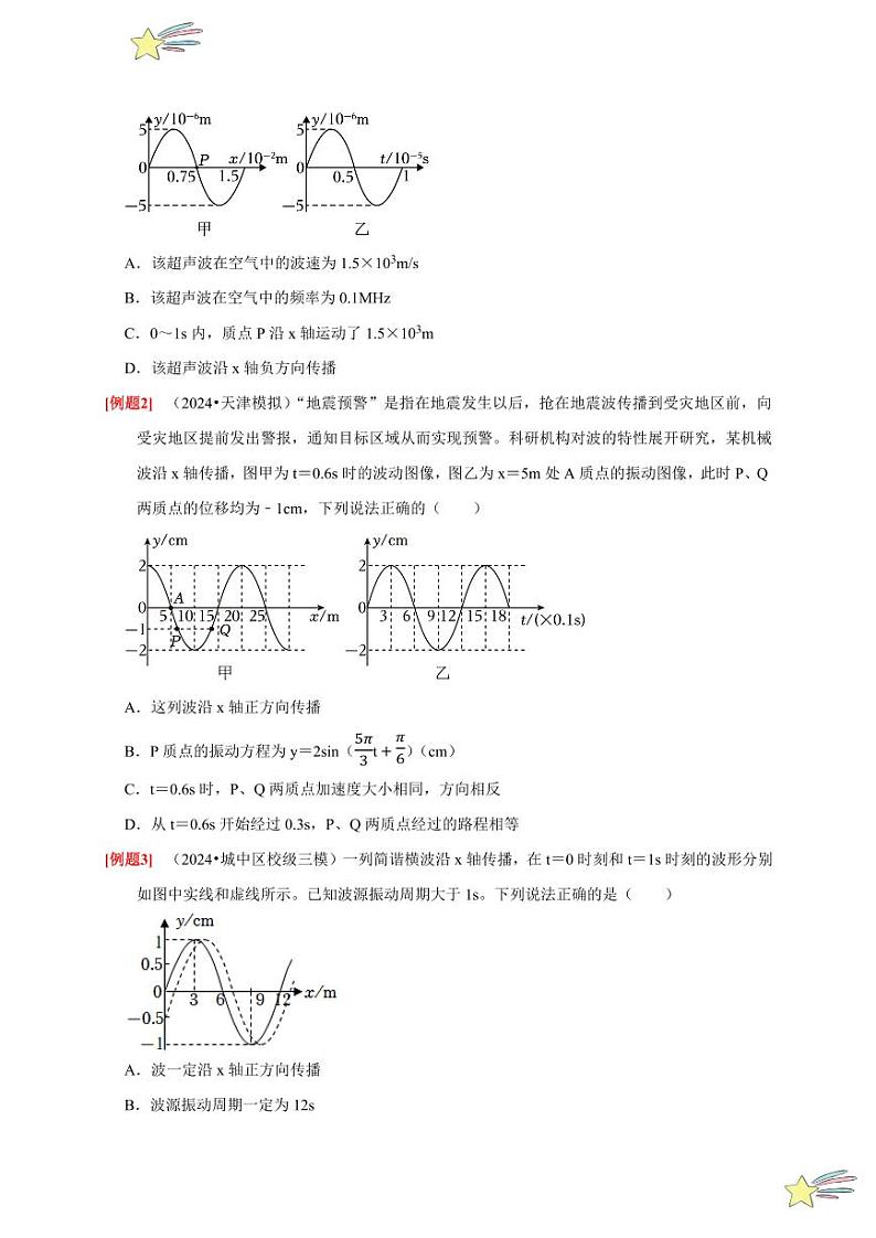 微专题Ⅱ 机械波常见题型(学生版) 2024-2025学年高二物理同步讲练(人教版2019选择性必修第一册)第3页
