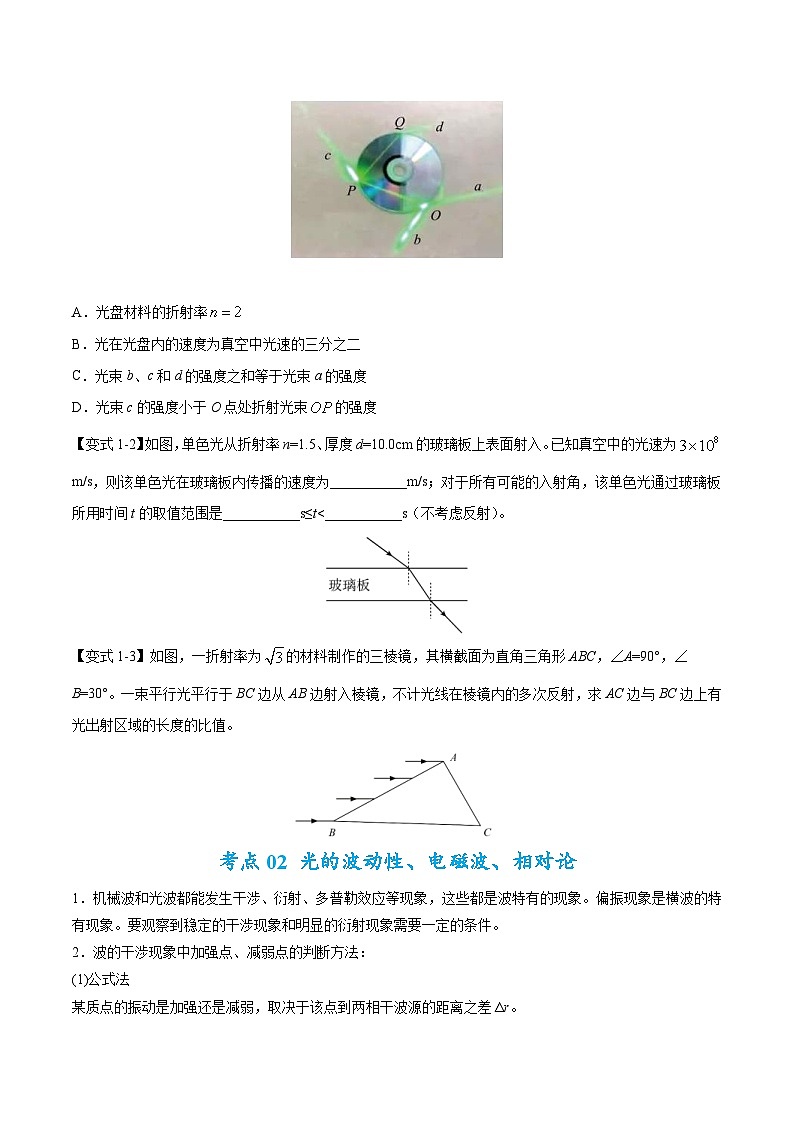 高考物理二轮复习热点题型归纳练习专题15 光与电磁波(2份打包,原卷版+解析版)03