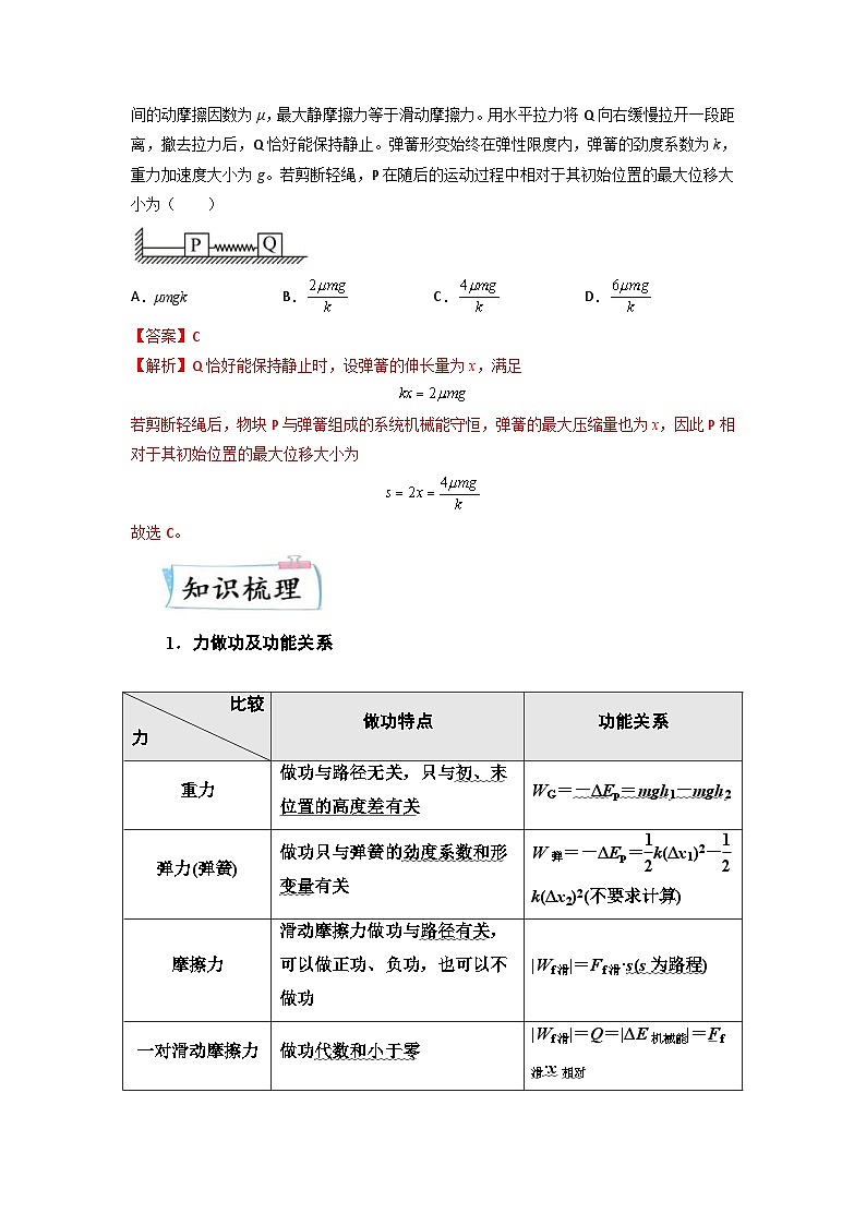 高考物理二轮复习专题培优练习重难点06 功能关系 能量守恒(解析版)第3页