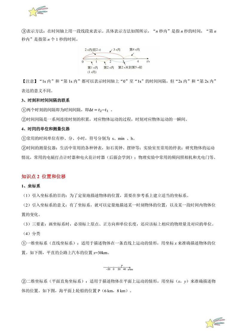 1.2 时间 位移(7大题型)2024-2025学年高一物理同步题型分类讲与练(人教版2019必修第一册)(学生版)第2页