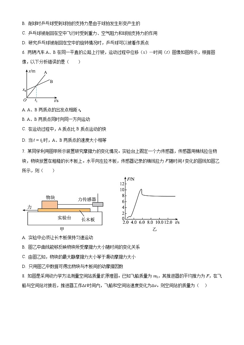 北京市密云区2023-2024学年高一上学期期末考试物理试题(Word版附解析)02