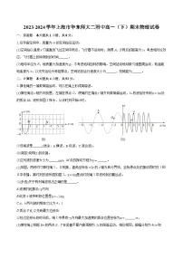 2023-2024学年上海市华东师大二附中高一(下)期末物理试卷(含详细答案解析)