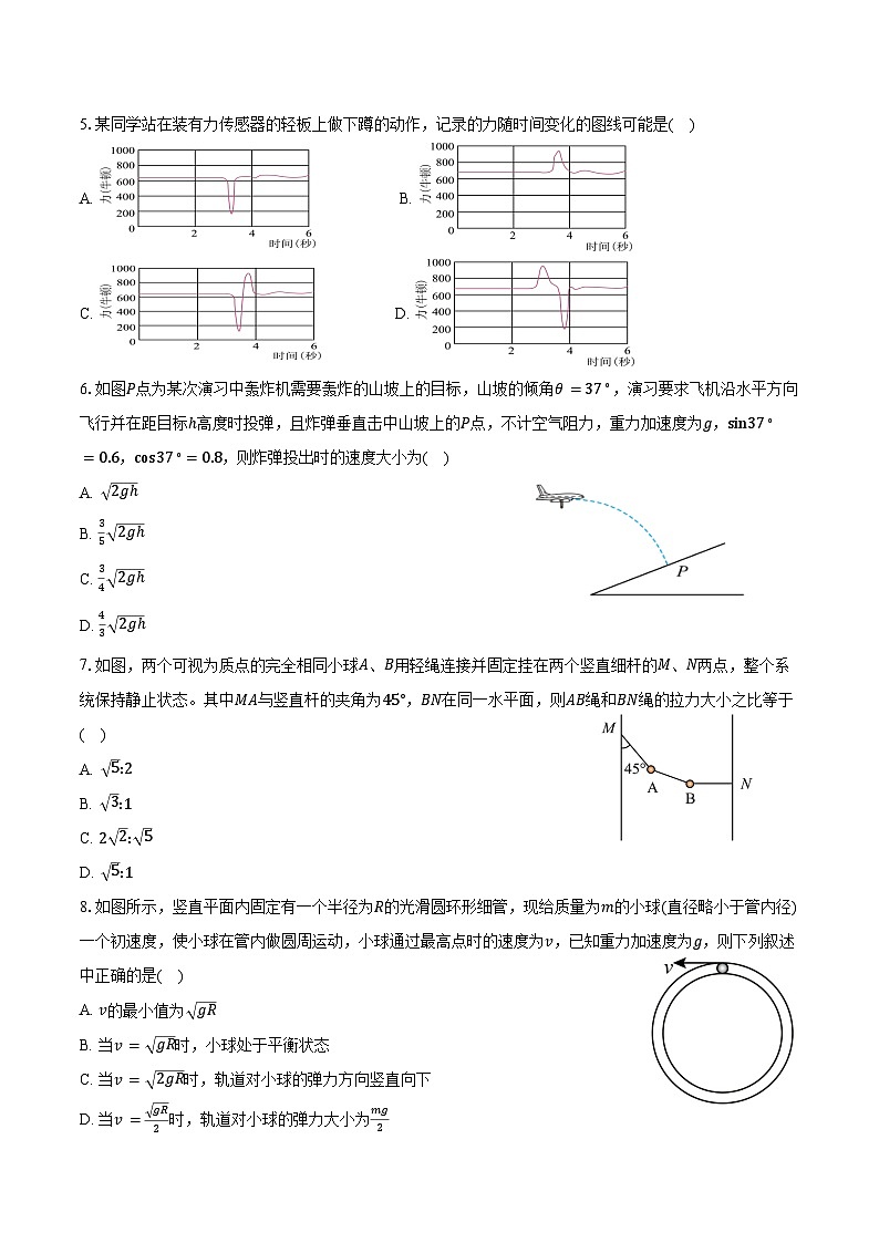2024-2025学年安徽省六安市叶集皖西当代中学高三(上)月考物理试卷(9月)(含解析)第2页