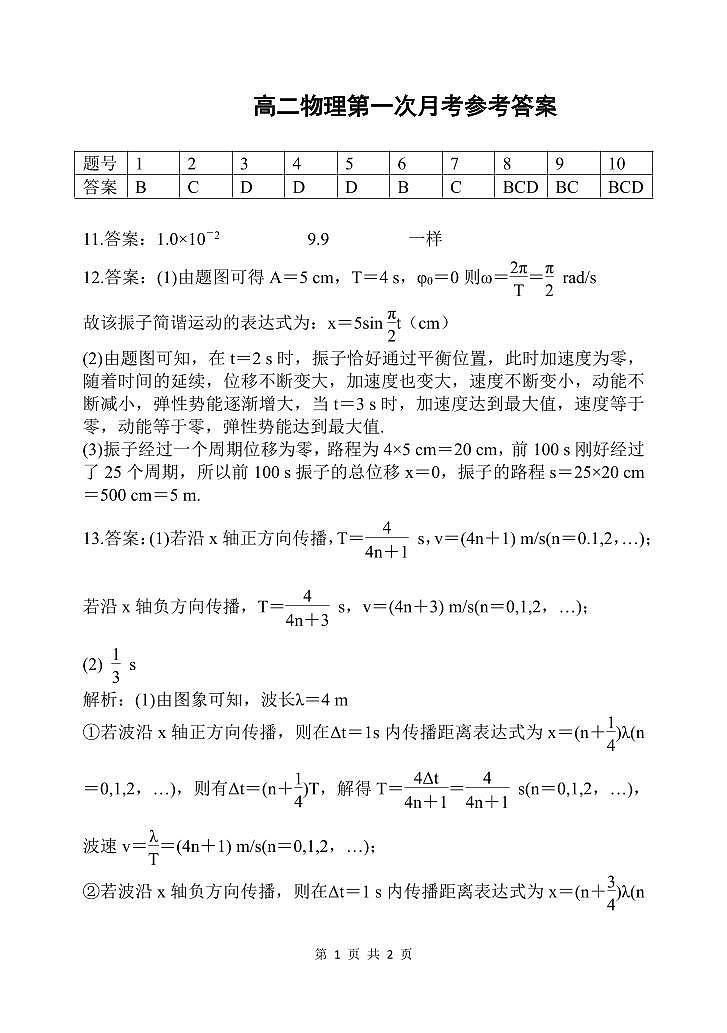 山西省实验中学2024-2025学年高二上学期9月月考物理试题01