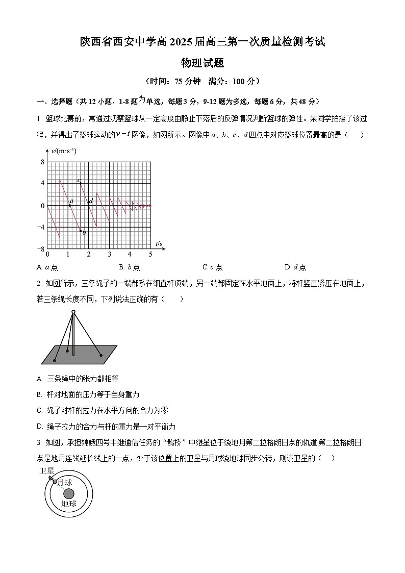 陕西省西安中学2024-2025学年高三上学期10月月考物理试题(Word版附解析)01