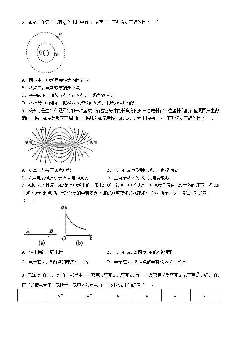 陕西省西安市周至县第六中学2024-2025学年高二上学期10月月考物理试题02
