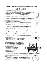 北京市顺义区第一中学2024-2025学年高三上学期10月月考物理试卷
