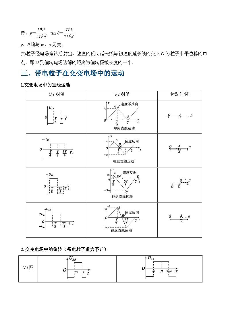秘籍11 带电粒子在电场中的直线、偏转、交变电场中运动的综合问题(教师版)-备战2024年高考物理抢分秘籍第3页